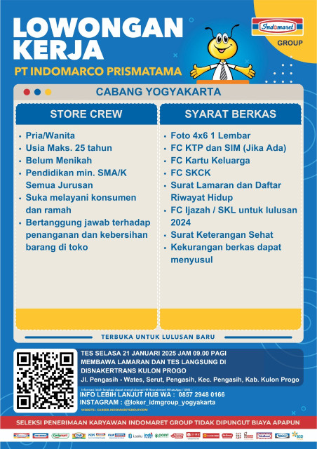 Walk Interview PT. Indomarco Prismatama Yogyakarta 